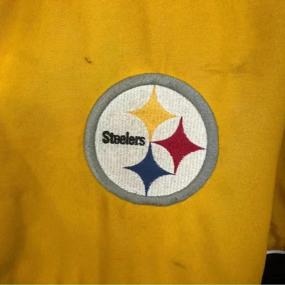 Pittsburgh Steelers Windbreaker Zip Up‎ Fleece Lining Mens Size Large Two Tone - Picture 3 of 16